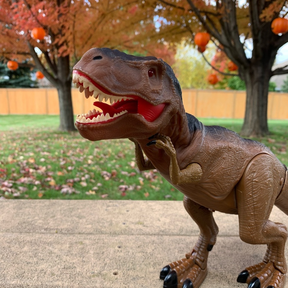 Realistic Tyrannosaurus Rex Roaring Twisting Moving  With Flashing Red Eyes 21" - Picture 7 of 12